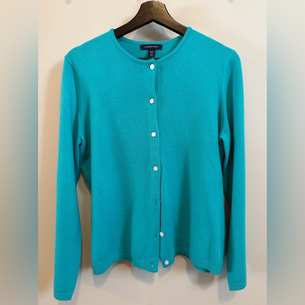 Teal/Blue-Green Women’s Cardigan Button-down Sweater Size Medium